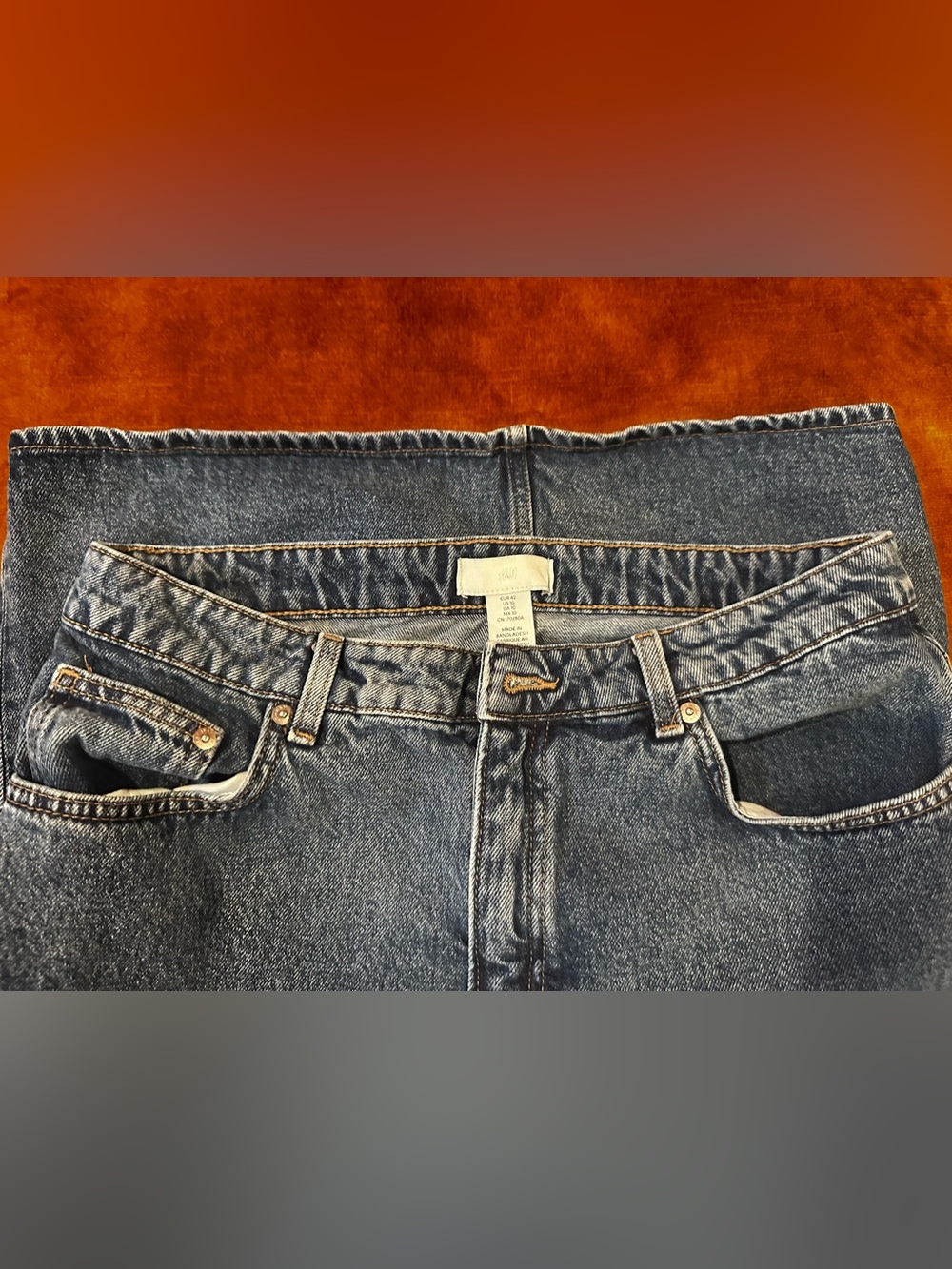 Classic High-Waist Blue Denim Skirt